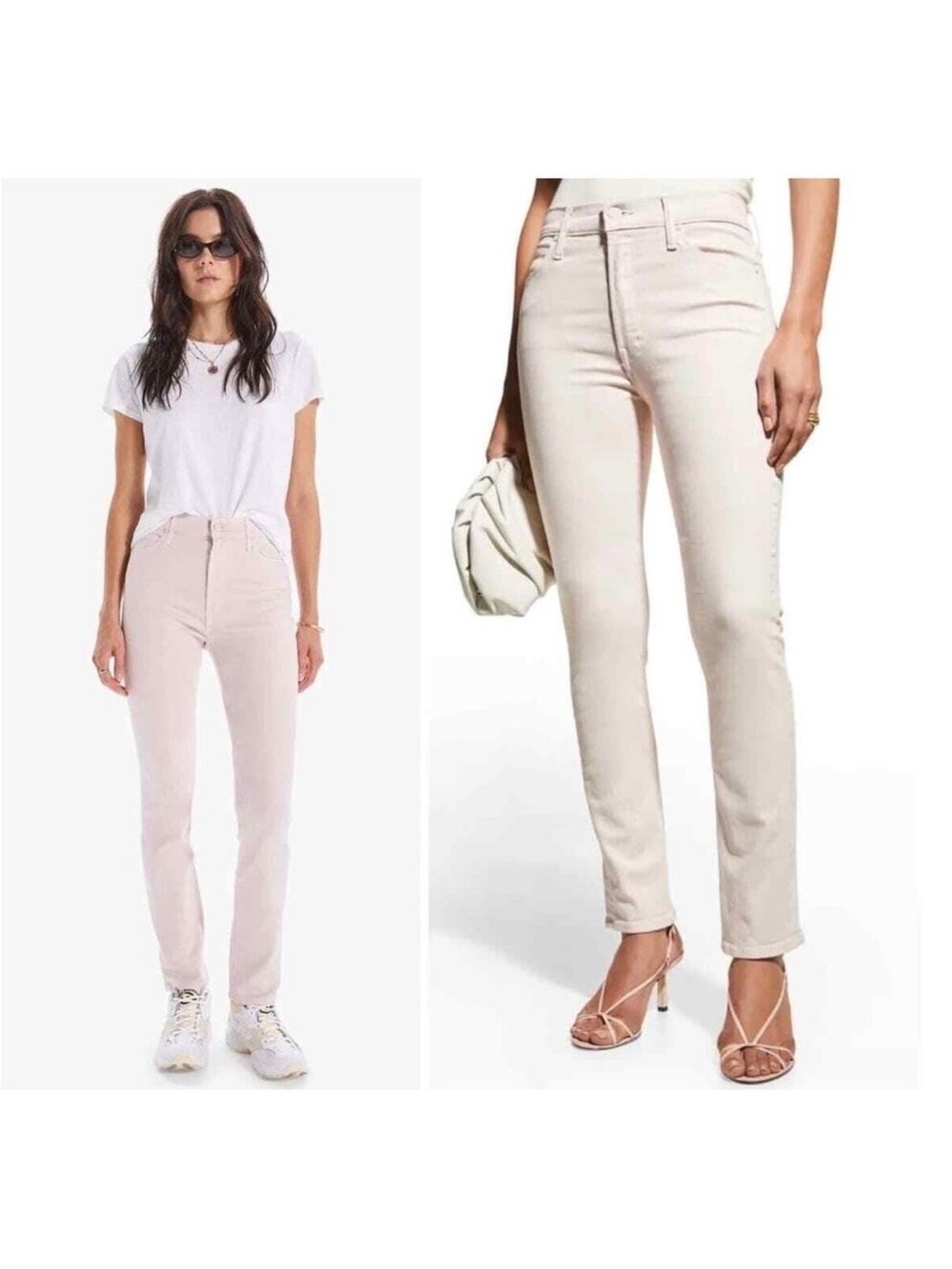 MOTHER the dazzler hover womens 28 pale peach denim jeans high waisted rise